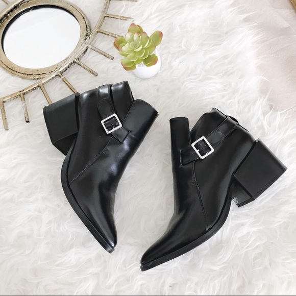 Forever 21 Shoes - Black Ankles Booties w/ Silver Buckle F21